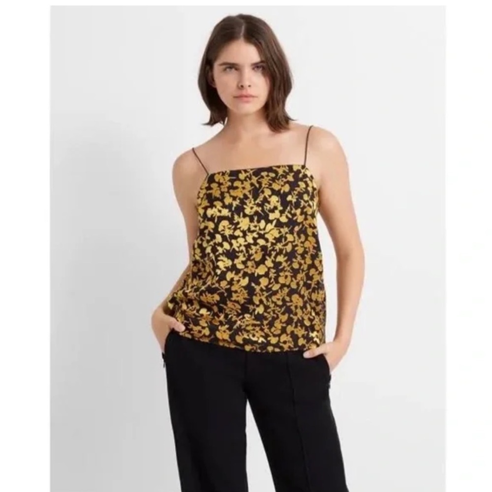 NWT Club Monaco Floral Black and Gold Women's Camisole/Blouse/Tank top Size: S